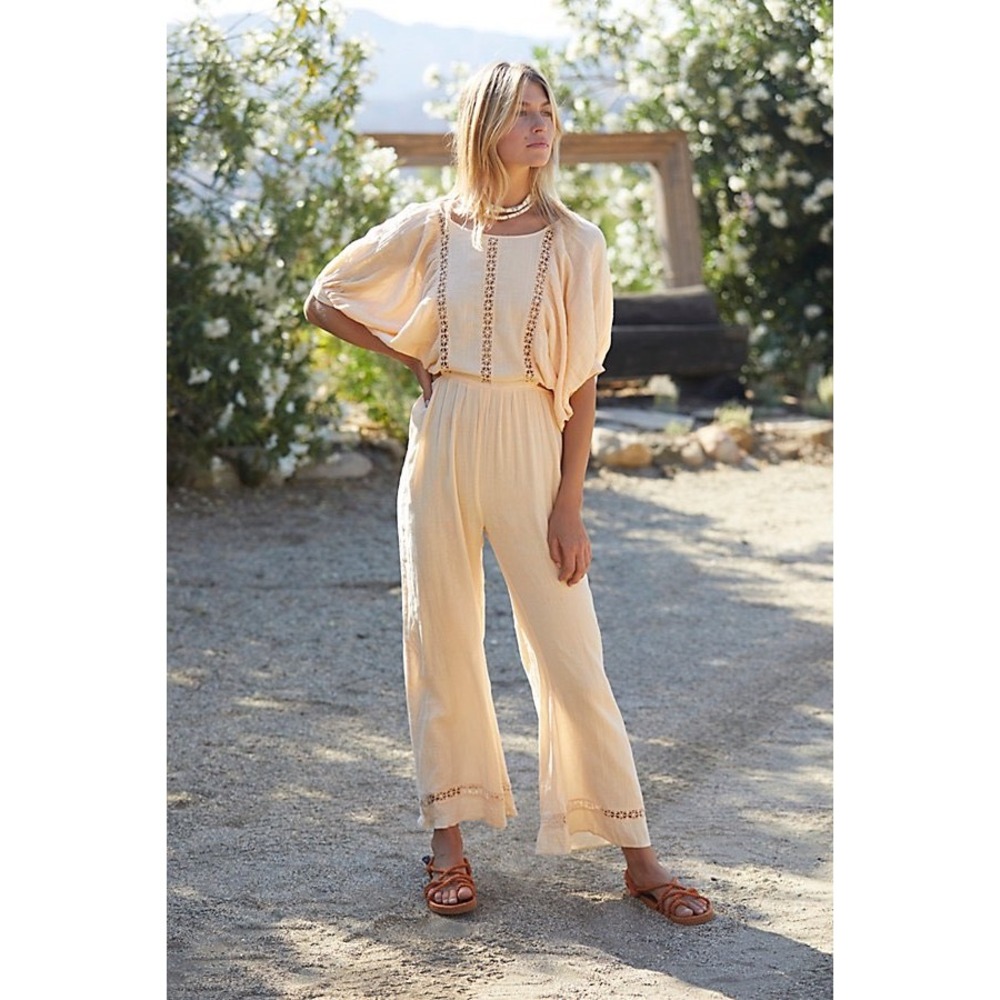 Free‎ People Salerno Jumpsuit Brioche Peach XS